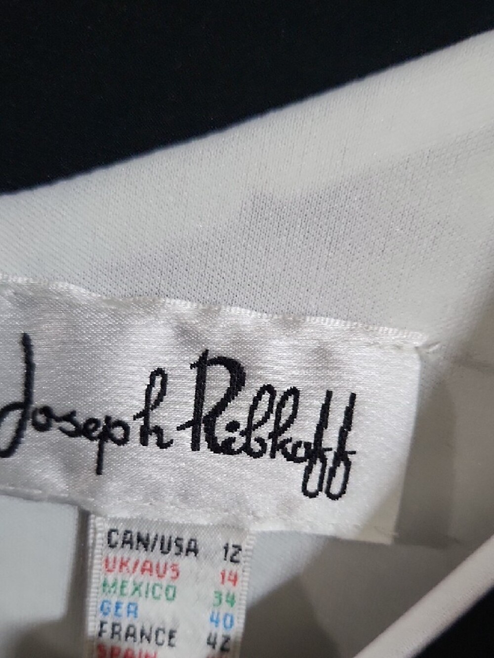 Joseph Ribkoff One-Shoulder Black & White Zebra-Stripe Sheath Dress Sz 12 - Picture 2 of 14